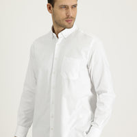 Beyaz Uzun Kol Regular Fit Oxford Pamuk Gömlek