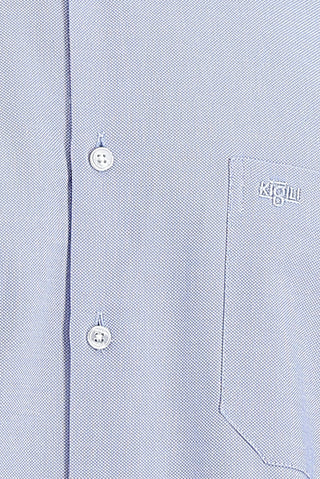  Gök Mavisi Uzun Kol Regular Fit Pamuk Düğmeli Yaka Gömlek