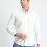 Beyaz Uzun Kol Slim Fit Dar Kesim Pamuk Gömlek