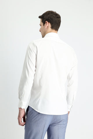  Beyaz Uzun Kol Slim Fit Dar Kesim Pamuk Gömlek