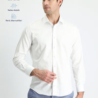 Beyaz Uzun Kol Slim Fit Dar Kesim Klasik Nano Care Su İtici Leke Tutmaz 4 Mevsim Pamuk Gömlek