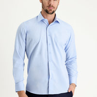 Light Blue Long Sleeve Slim Fit Classic Cotton Shirt