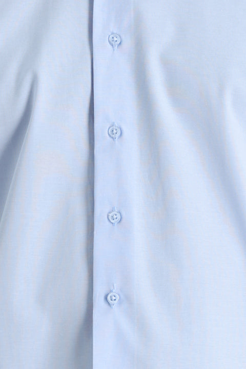 Light Blue Long Sleeve Slim Fit Classic Cotton Shirt