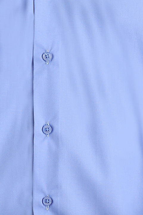 Aqua Mavisi Uzun Kol Slim Fit Dar Kesim Gömlek
