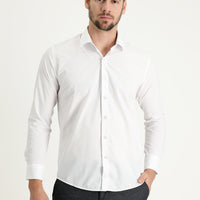 Beyaz Uzun Kol Slim Fit Dar Kesim Klasik Pamuklu Gömlek