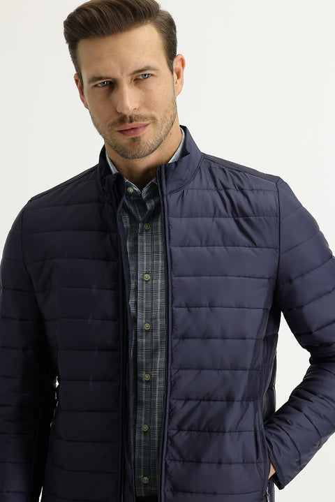 Orta Lacivert Kapitone Spor Mont