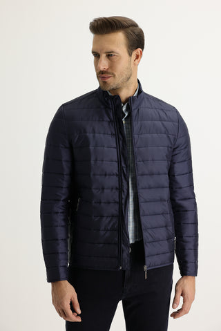  Orta Lacivert Kapitone Spor Mont