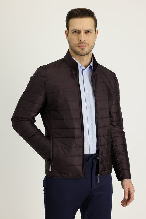 Wine Burgundy Quilted Sport Jacket