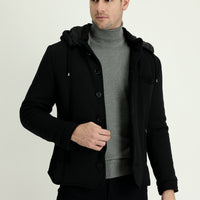 Black Hooded Sport Jacket