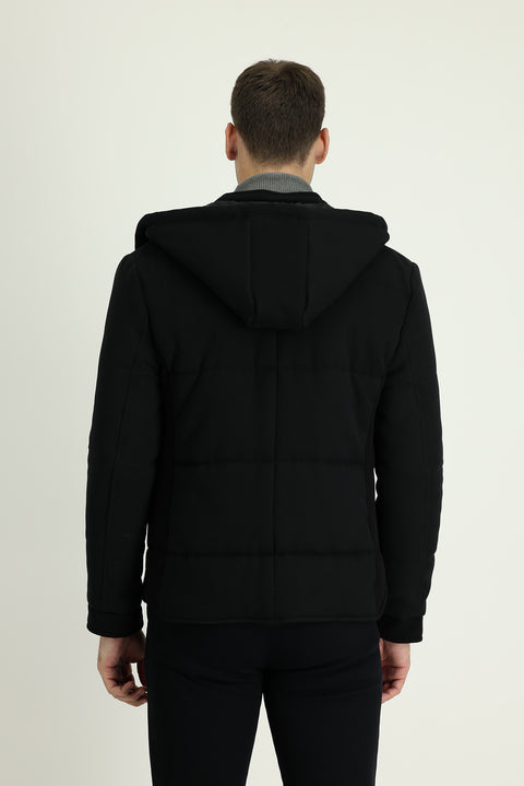 Black Hooded Sport Jacket