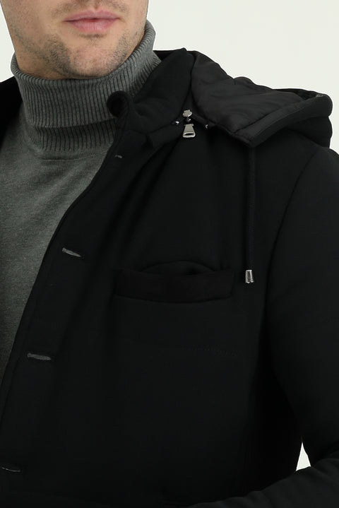 Black Hooded Sport Jacket