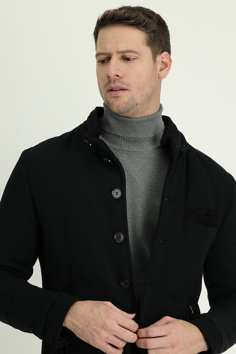 Black Hooded Sport Jacket