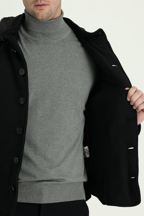 Black Hooded Sport Jacket
