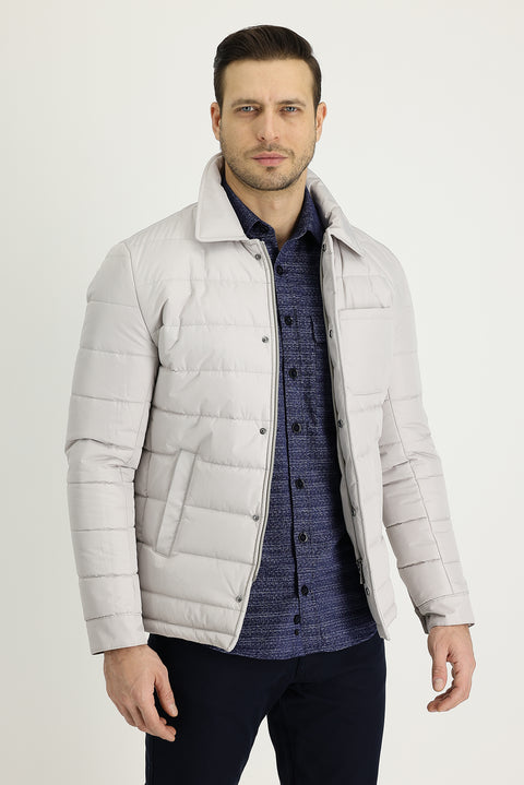 Taş Slim Fit Dar Kesim Kapitone Spor Mont