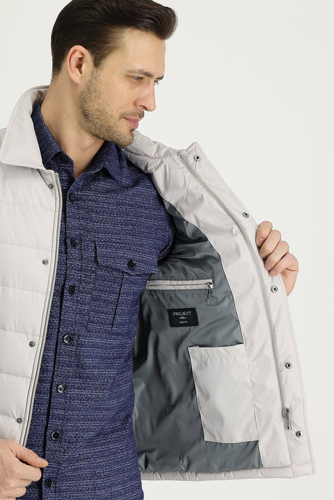 Taş Slim Fit Dar Kesim Kapitone Spor Mont