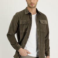 Orta Vizon Slim Fit Dar Kesim Shacket Pamuk Gömlek / Pamuk Mont