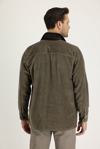  Orta Vizon Slim Fit Dar Kesim Shacket Pamuk Gömlek / Pamuk Mont