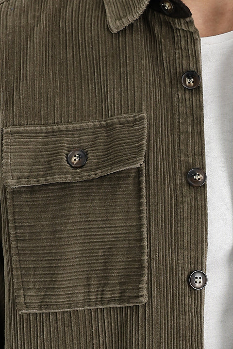 Orta Vizon Slim Fit Dar Kesim Shacket Pamuk Gömlek / Pamuk Mont