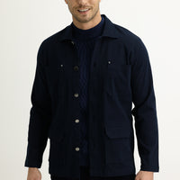 Koyu Lacivert Slim Fit Dar Kesim Shacket Gömlek / Mont