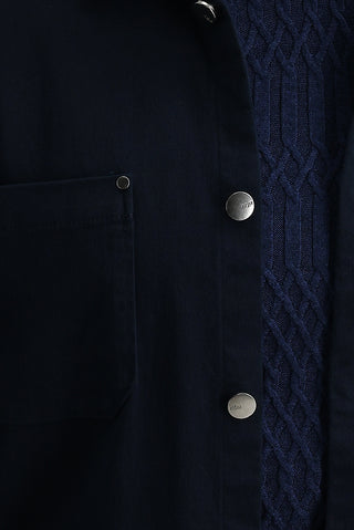  Koyu Lacivert Slim Fit Dar Kesim Shacket Gömlek / Mont