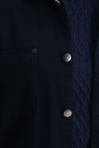 Koyu Lacivert Slim Fit Dar Kesim Shacket Gömlek / Mont