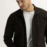 Koyu Kahve Slim Fit Dar Kesim Shacket Gömlek / Mont