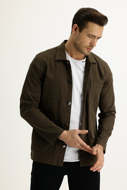 Orta Vizon Slim Fit Dar Kesim Shacket Gömlek / Mont