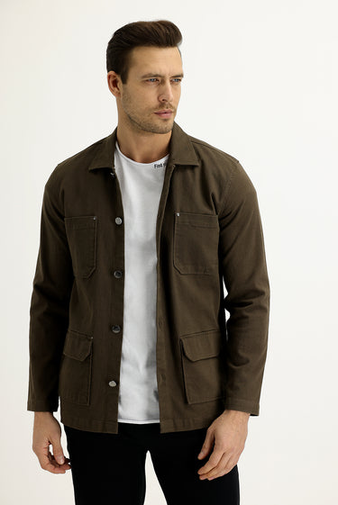 Orta Vizon Slim Fit Dar Kesim Shacket Gömlek / Mont
