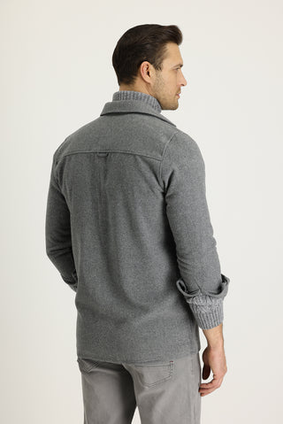 Orta Gri Slim Fit Dar Kesim Shacket Gömlek / Mont