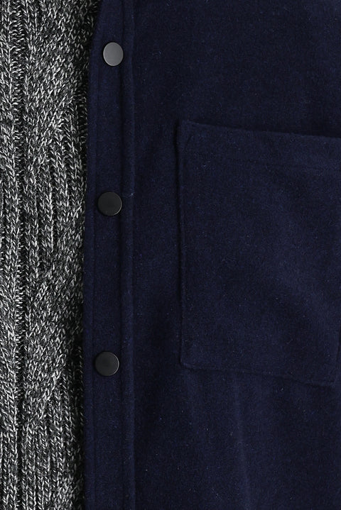 Koyu Lacivert Slim Fit Dar Kesim Shacket Gömlek / Mont