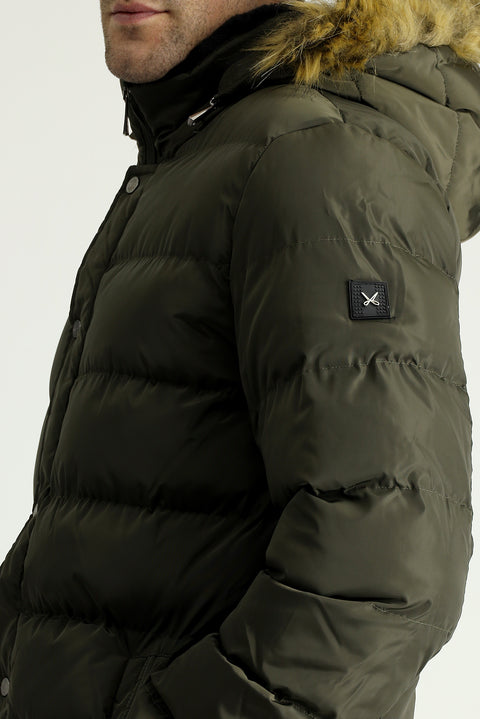 Orta Haki Kapüşonlu Şişme Spor Kaban