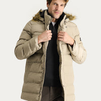 Orta Vizon Kapüşonlu Şişme Kaban