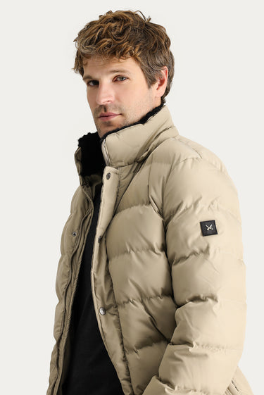 Orta Vizon Kapüşonlu Şişme Kaban