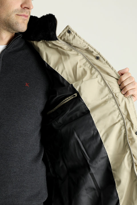 Orta Vizon Kapüşonlu Şişme Kaban