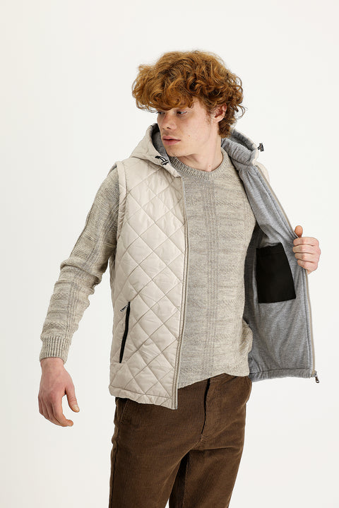 Military Khaki Slim Fit Narrow Cut Vest Coat