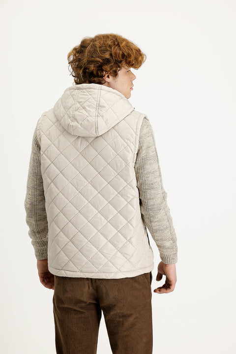 Military Khaki Slim Fit Narrow Cut Vest Coat
