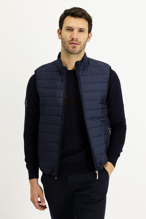 Orta Lacivert Kapitone Spor Yelek