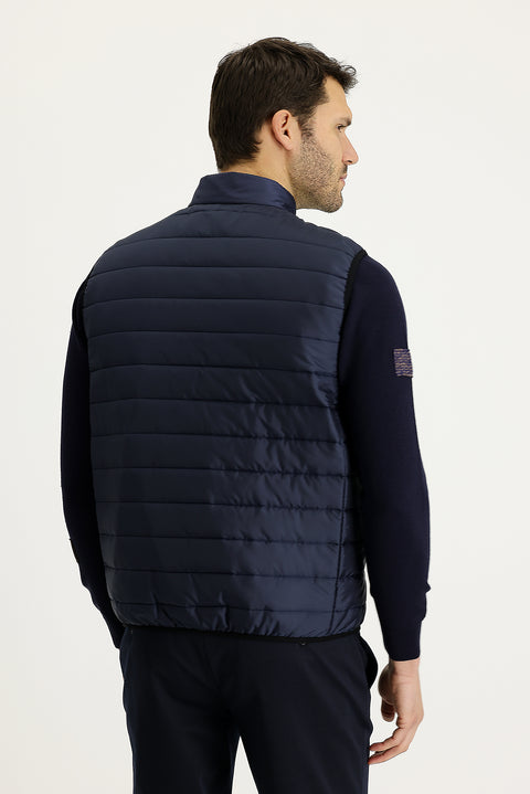 Orta Lacivert Kapitone Spor Yelek