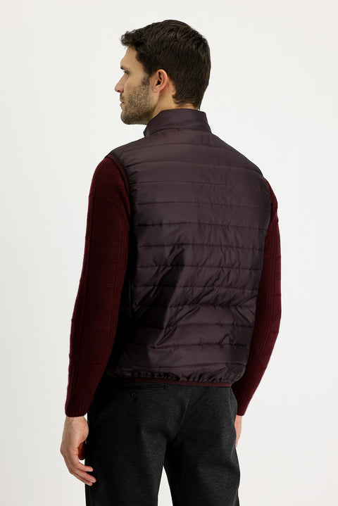 Şarap Bordo Kapitone Spor Yelek