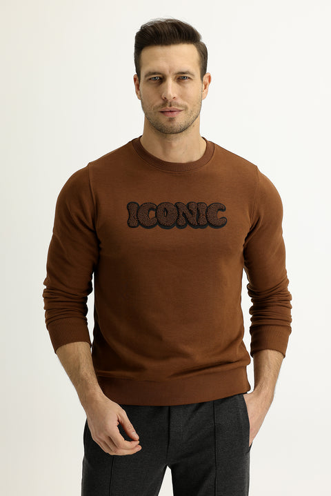 Tarçın  Bisiklet Yaka Slim Fit Dar Kesim Sweatshirt