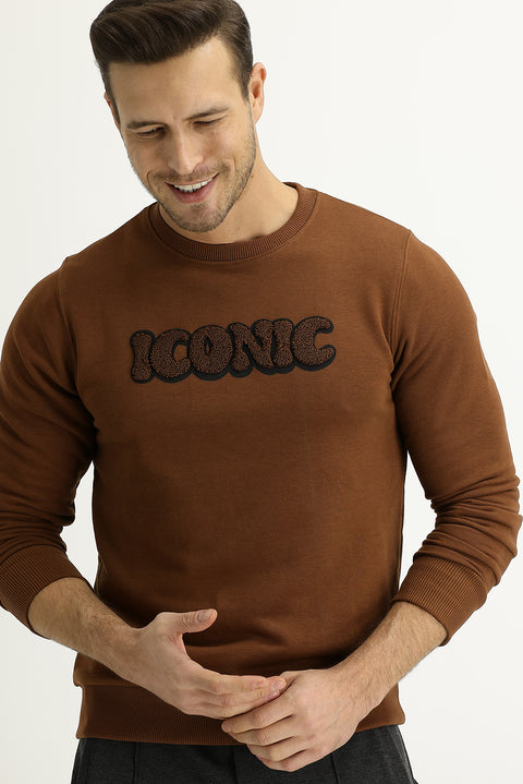 Tarçın  Bisiklet Yaka Slim Fit Dar Kesim Sweatshirt