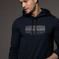 Koyu Lacivert Kapüşonlu Sweatshirt
