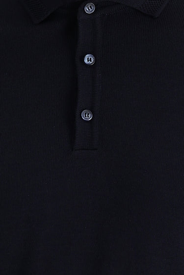 Koyu Lacivert Polo Yaka Regular Fit Triko Kazak