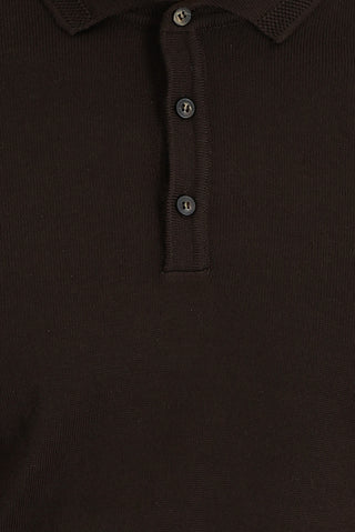  Orta Kahve Polo Yaka Regular Fit Triko Kazak