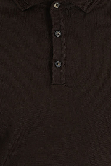 Orta Kahve Polo Yaka Regular Fit Triko Kazak