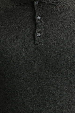  Koyu Antrasit Polo Yaka Regular Fit Triko Kazak