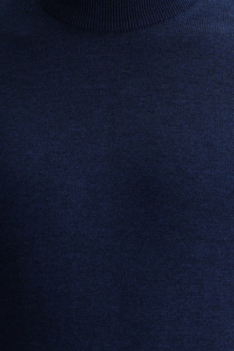 Orta Petrol Yarım Balıkçı Yaka Regular Fit Triko Kazak