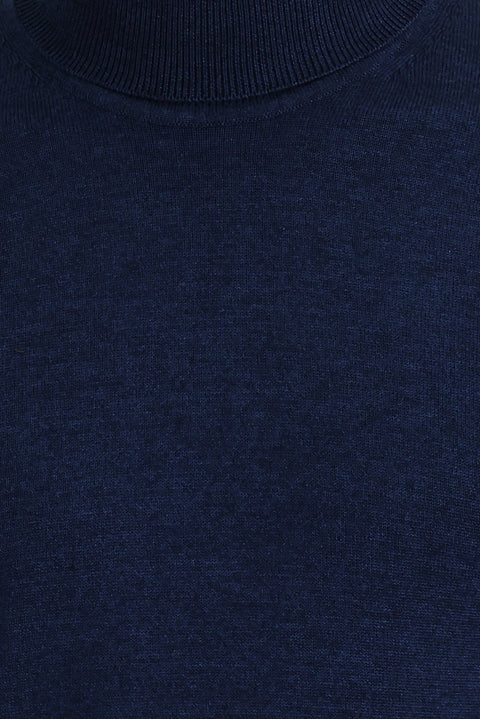 Orta Petrol Balıkçı Yaka Regular Fit Triko Kazak