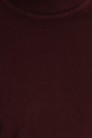 Koyu Bordo Balıkçı Yaka Regular Fit Triko Kazak