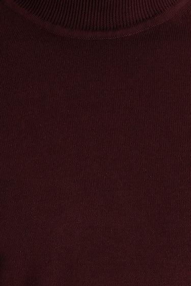  Koyu Bordo Balıkçı Yaka Regular Fit Triko Kazak